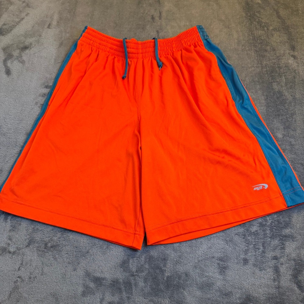 mta sport Orange Blue Athletic Shorts Mens Size Medium Gym Workout Casual 28x9"